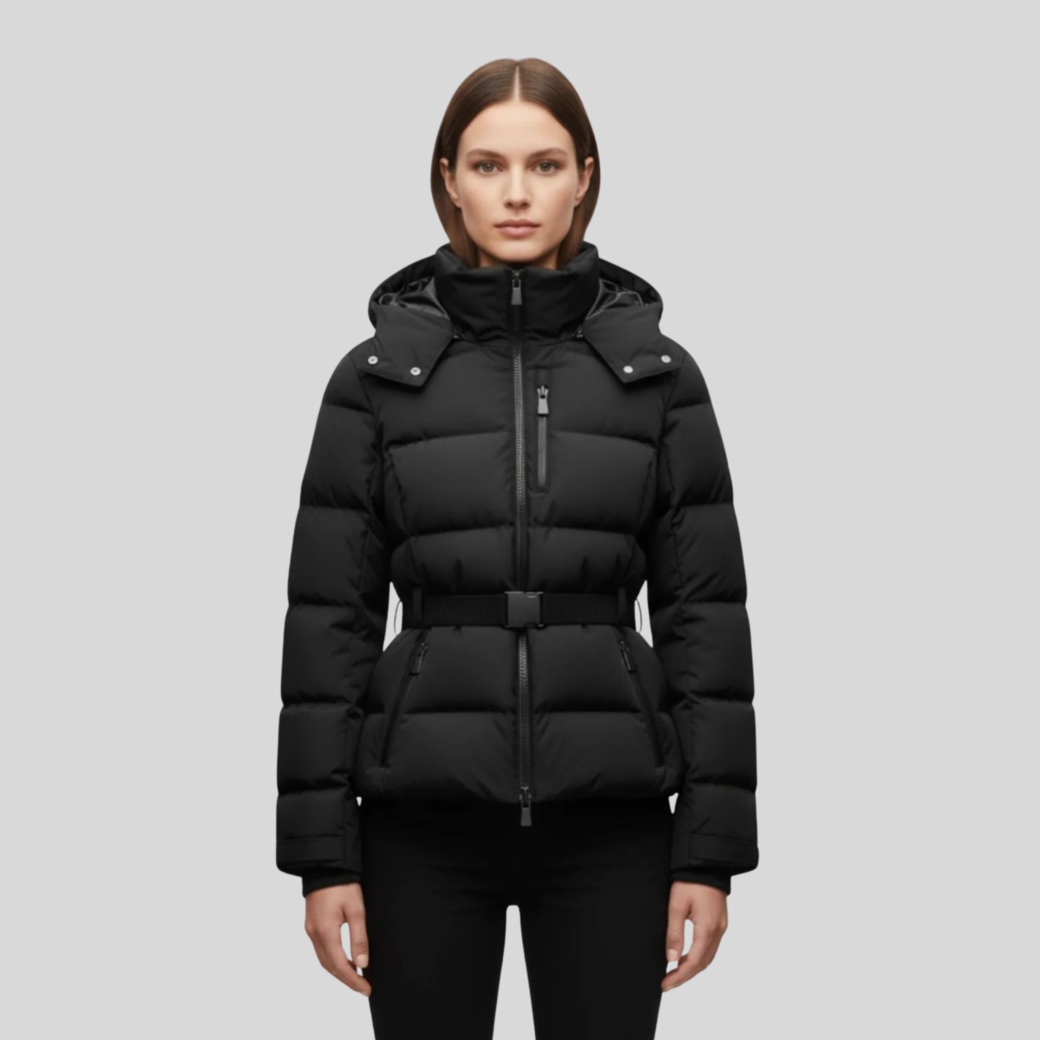 Femme Combinaison De Ski Matelassée | Manteau Hiver Ceinturé