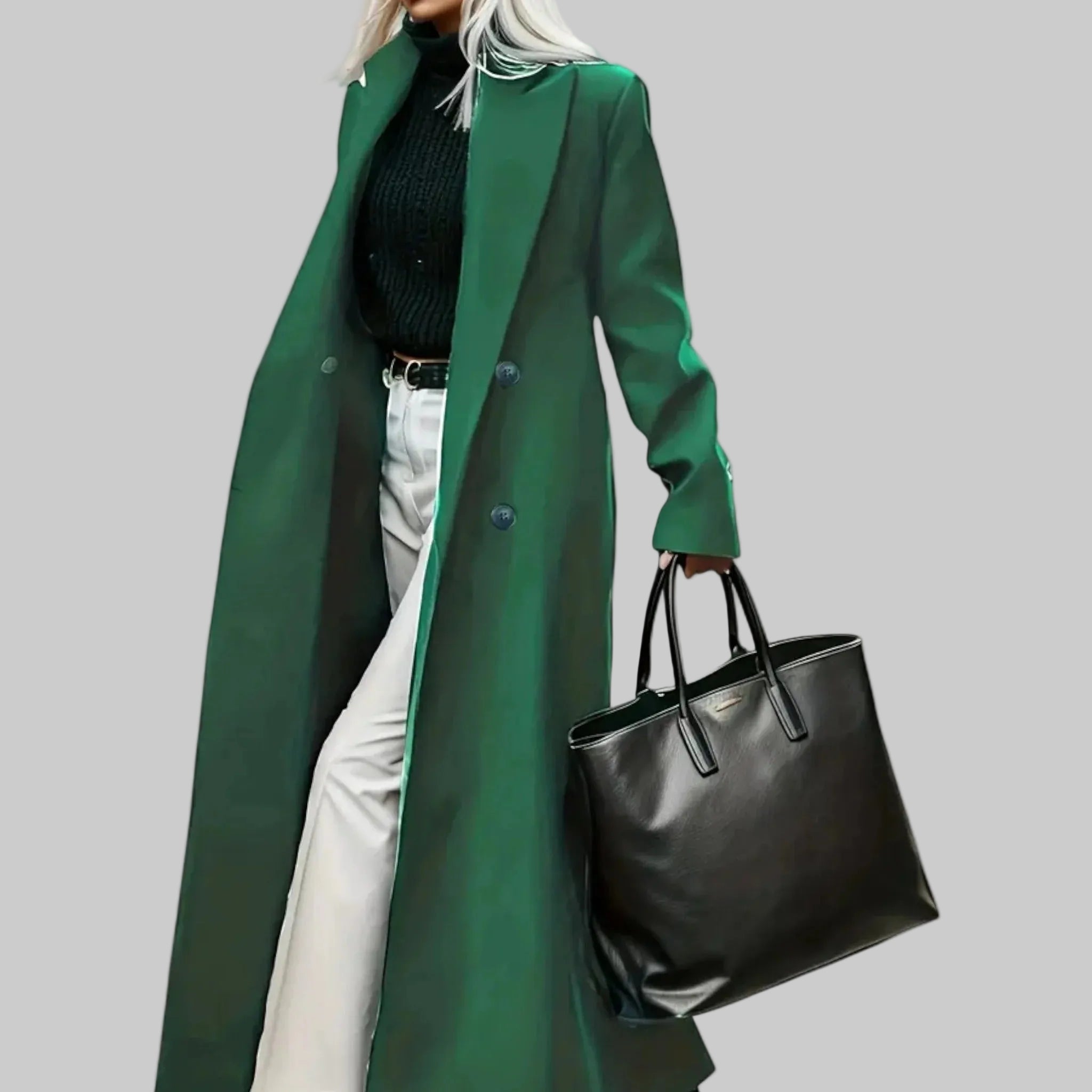 Femme Manteau Long Structuré | Manteau Formel Col Revers