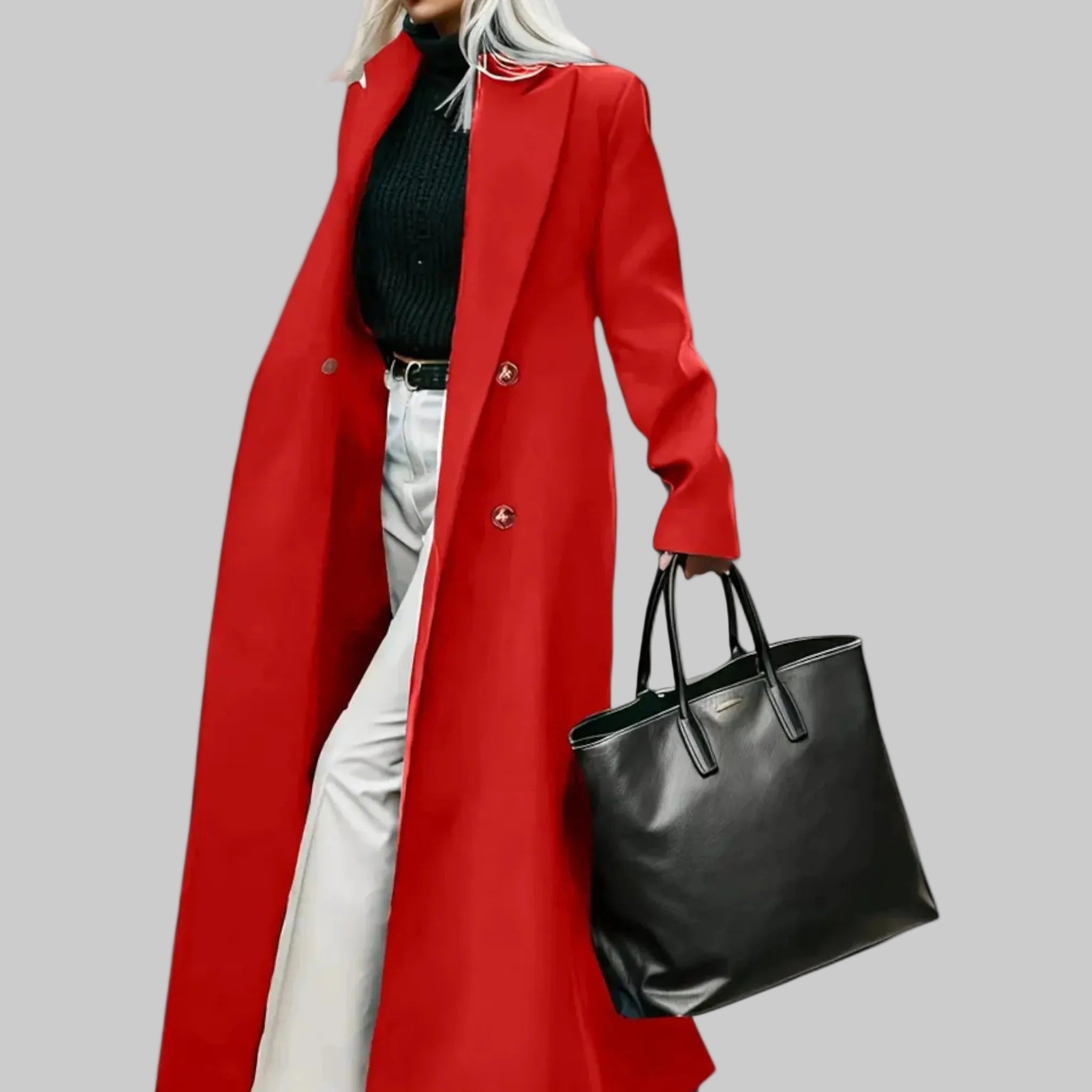 Femme Manteau Long Structuré | Manteau Formel Col Revers
