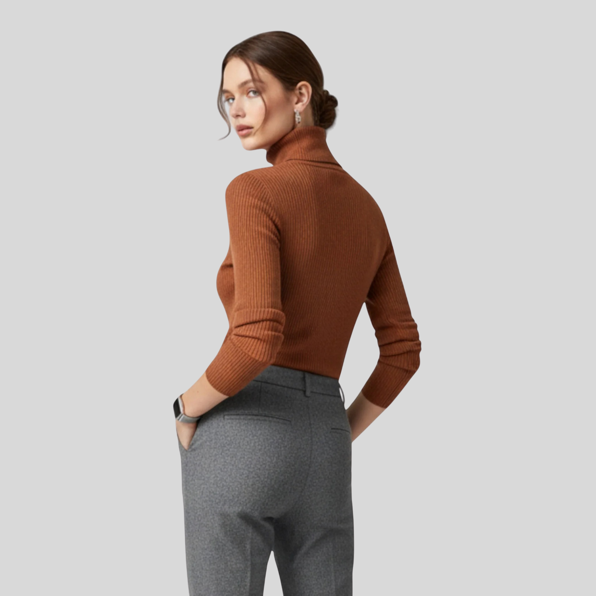 Femme Pull Col Roulé Maille Fine | Pull Manches Longues