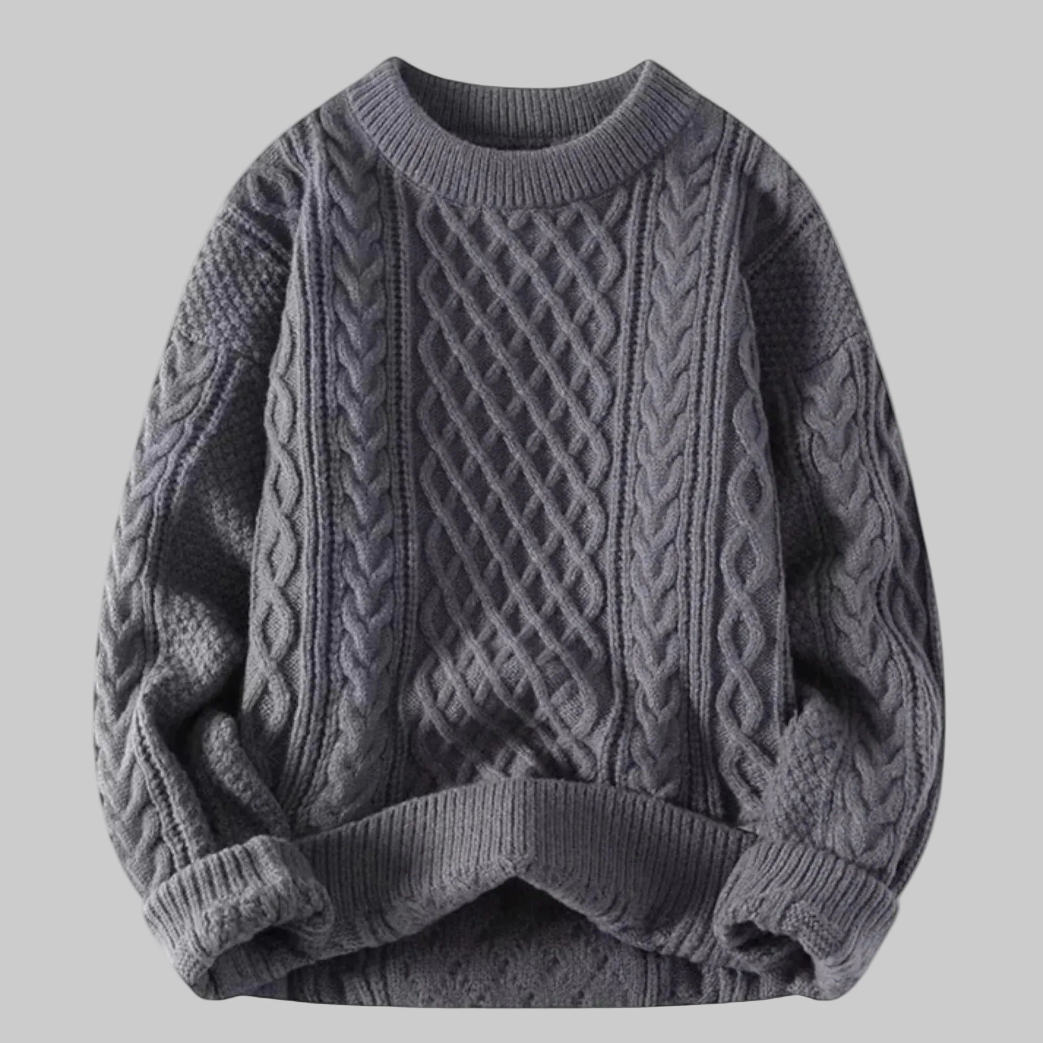 Femme Pull Maille Torsadée Col Rond | Pull Manches Longues