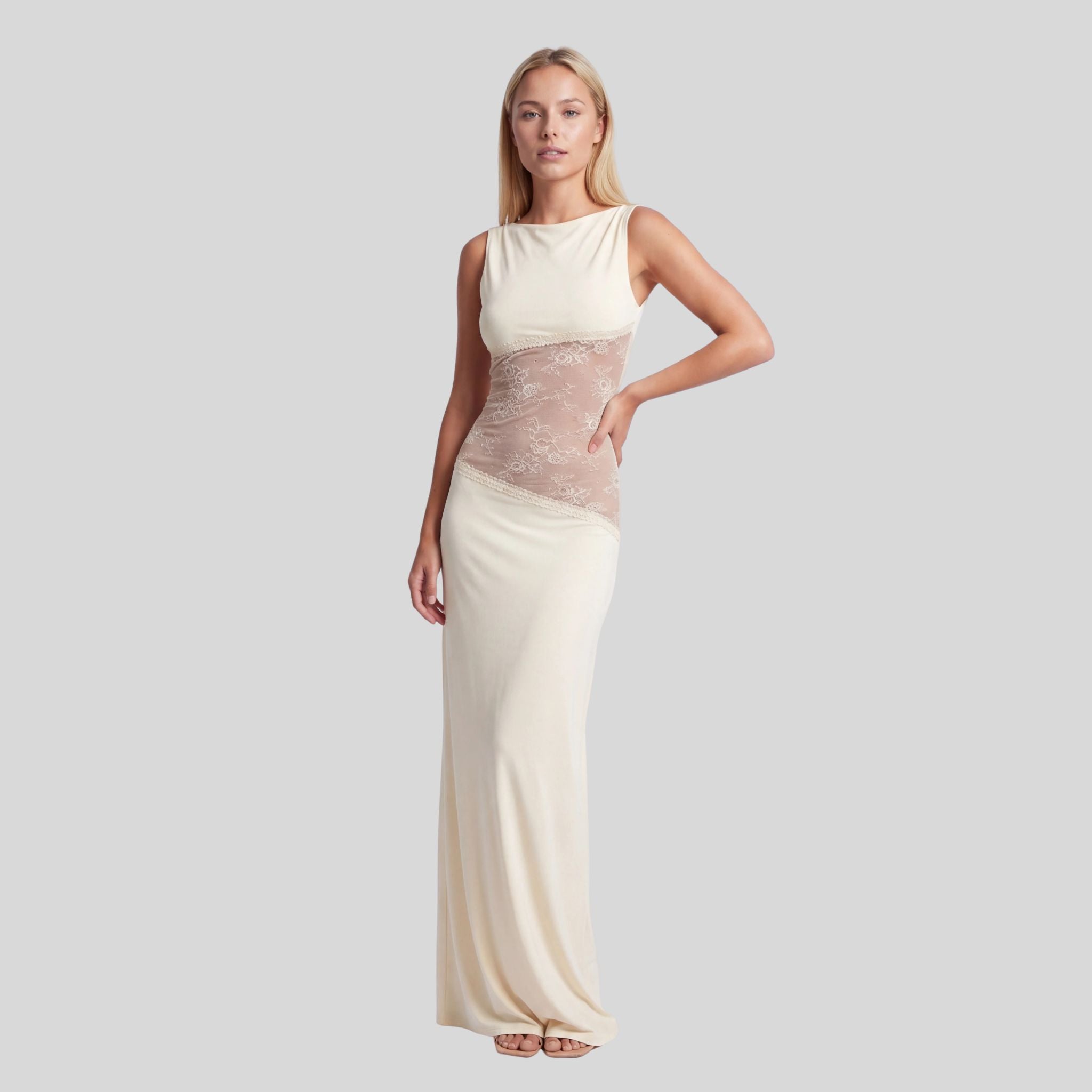 Femme Robe Maxi Dos Ouvert | Robe Longue Élégante