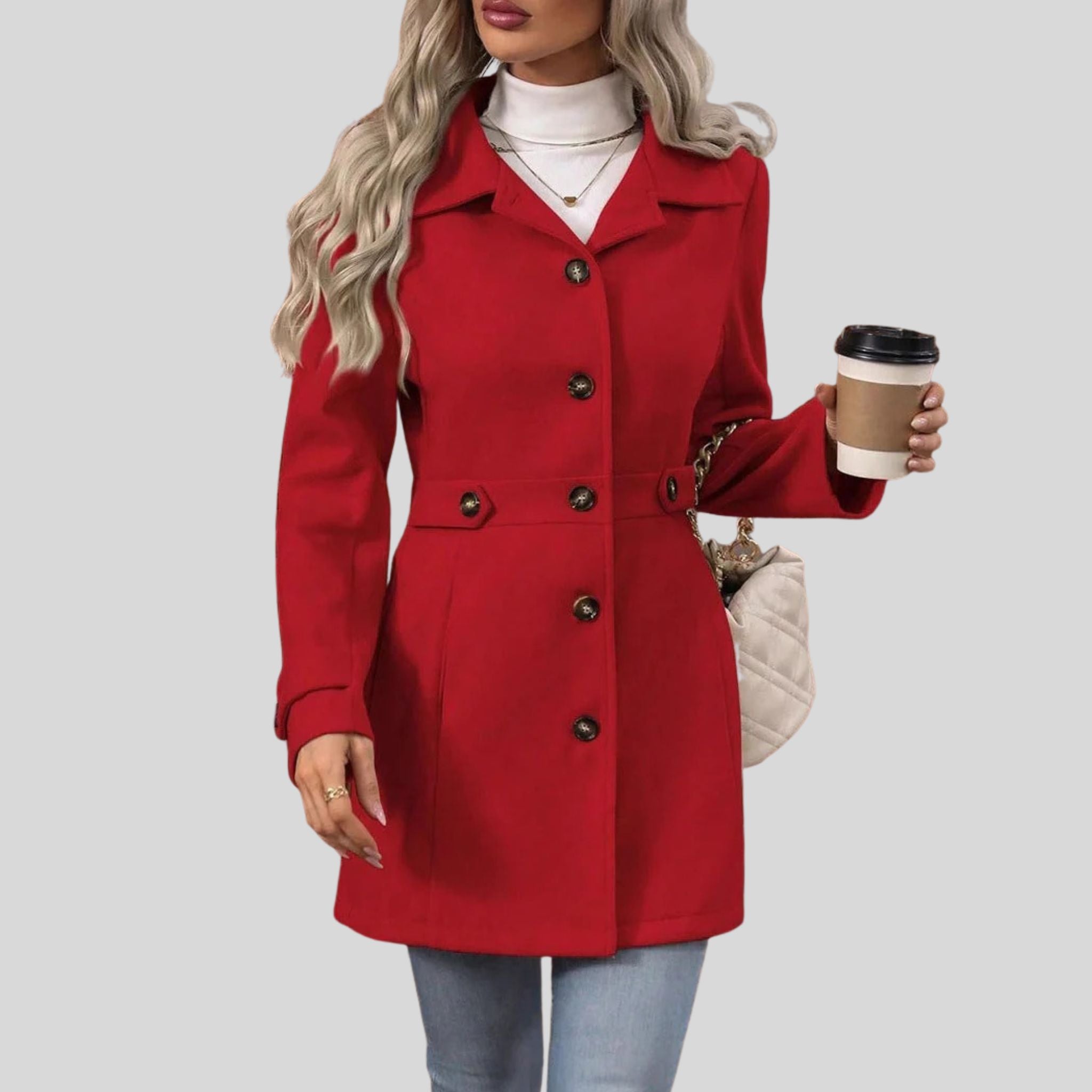 Femme Trench à Ceinture Réglable | Manteau Mi-Saison Femme