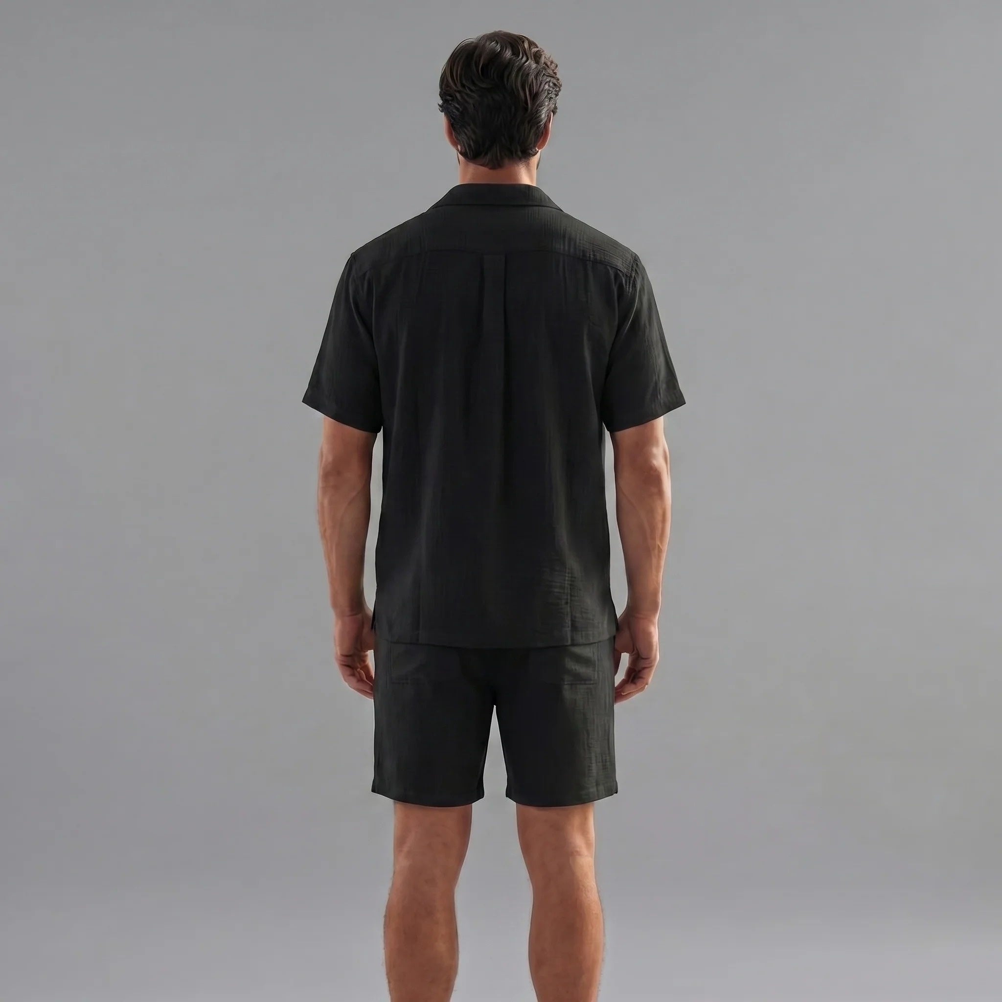 Homme Ensemble Décontracté Manches Courtes | Chemise Short Assorti