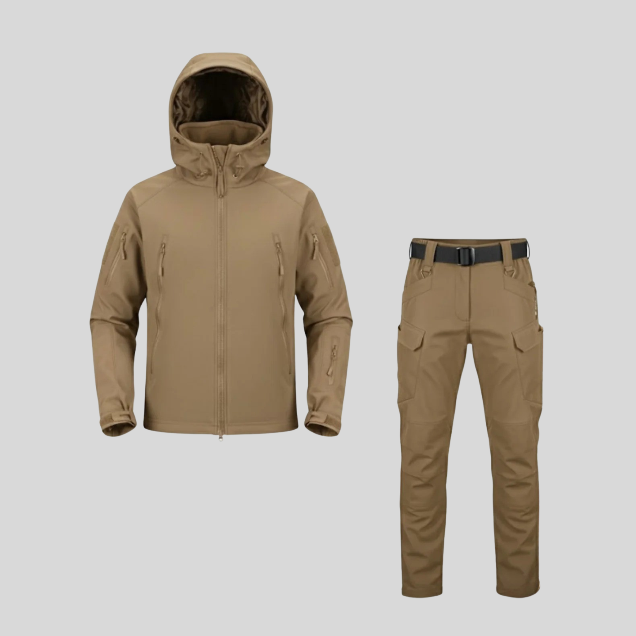 Homme Ensemble Veste Extérieure Et Pantalon Cargo | Veste À Capuche Militaire