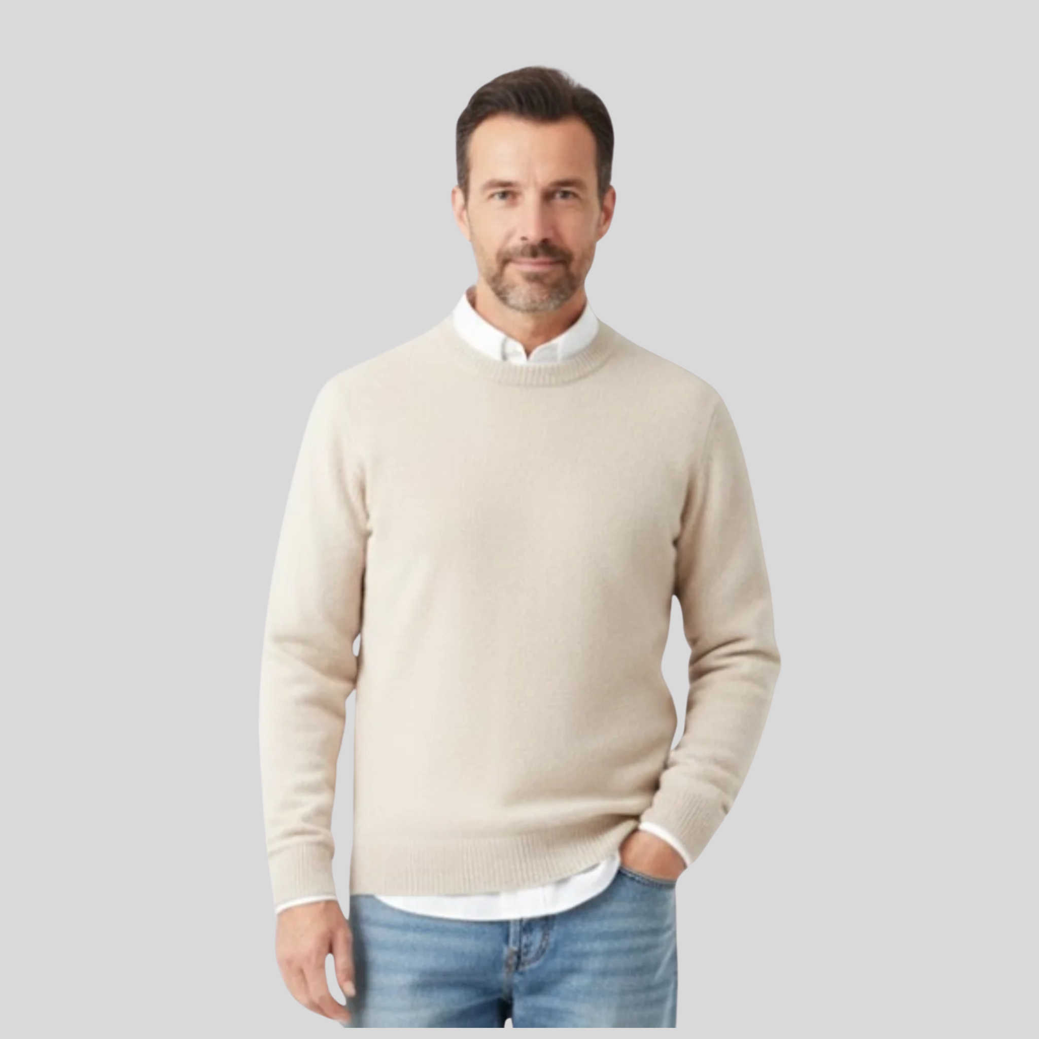 Homme Pull Col Rond Maille Ample | Pull Manches Longues