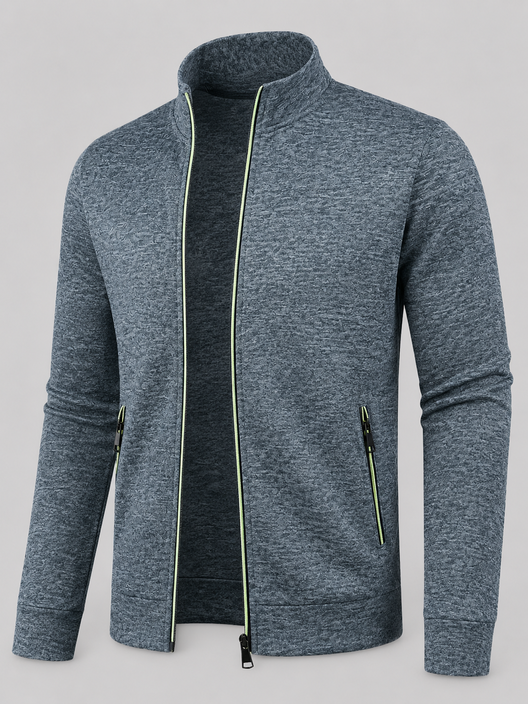Homme Pull Zippé Col Montant | Veste Tricot Homme Automne Hiver