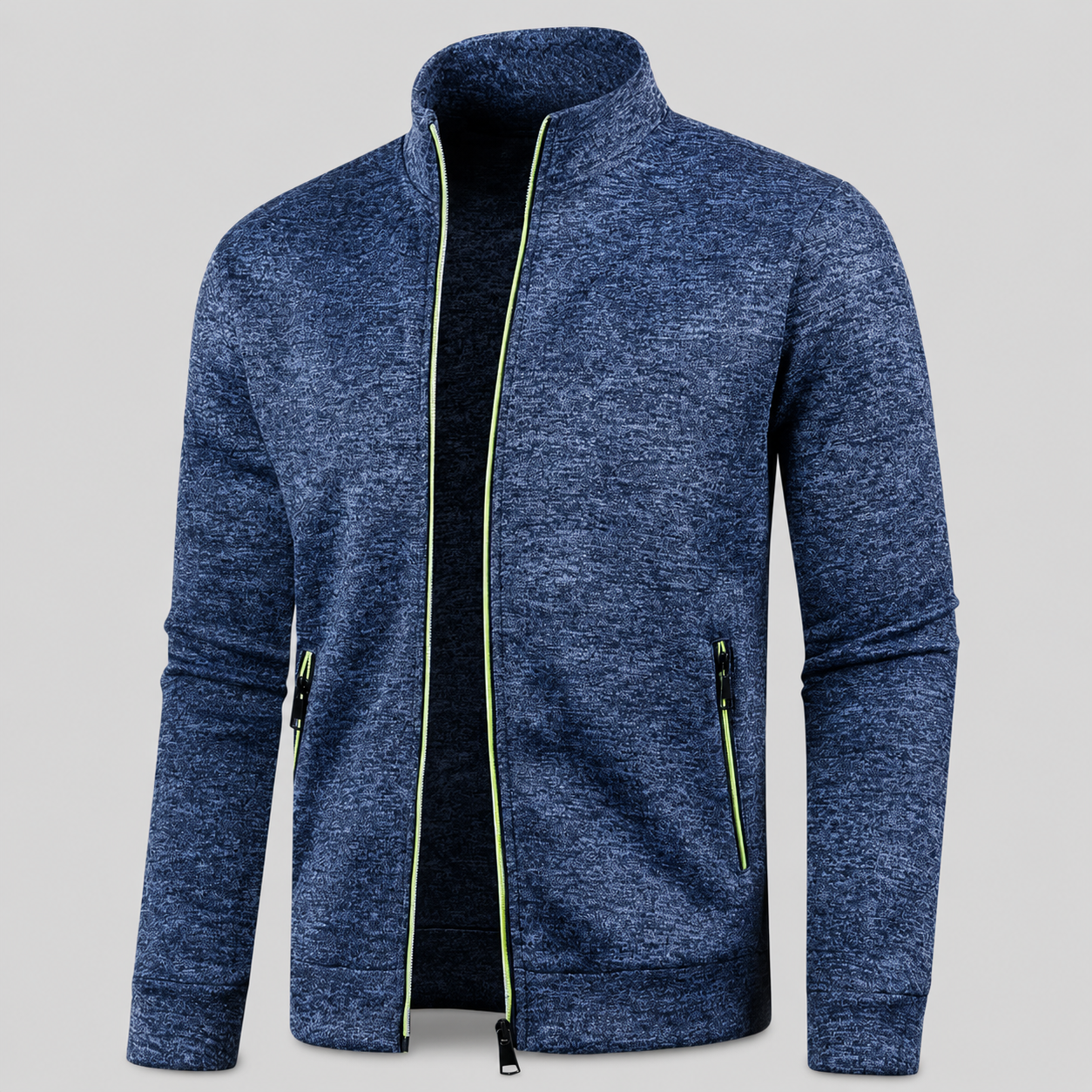 Homme Pull Zippé Col Montant | Veste Tricot Homme Automne Hiver