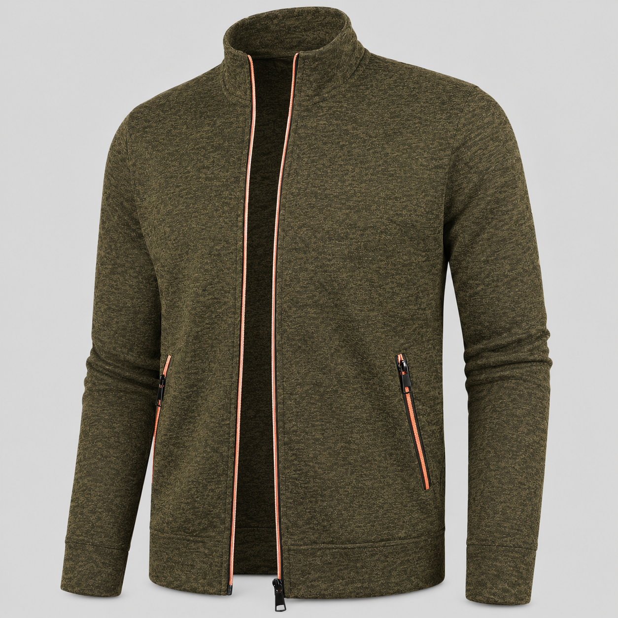 Homme Pull Zippé Col Montant | Veste Tricot Homme Automne Hiver