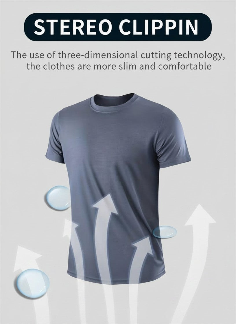 Homme T-Shirt Sport Col Rond | T-Shirt Running Homme Haut Entraînement