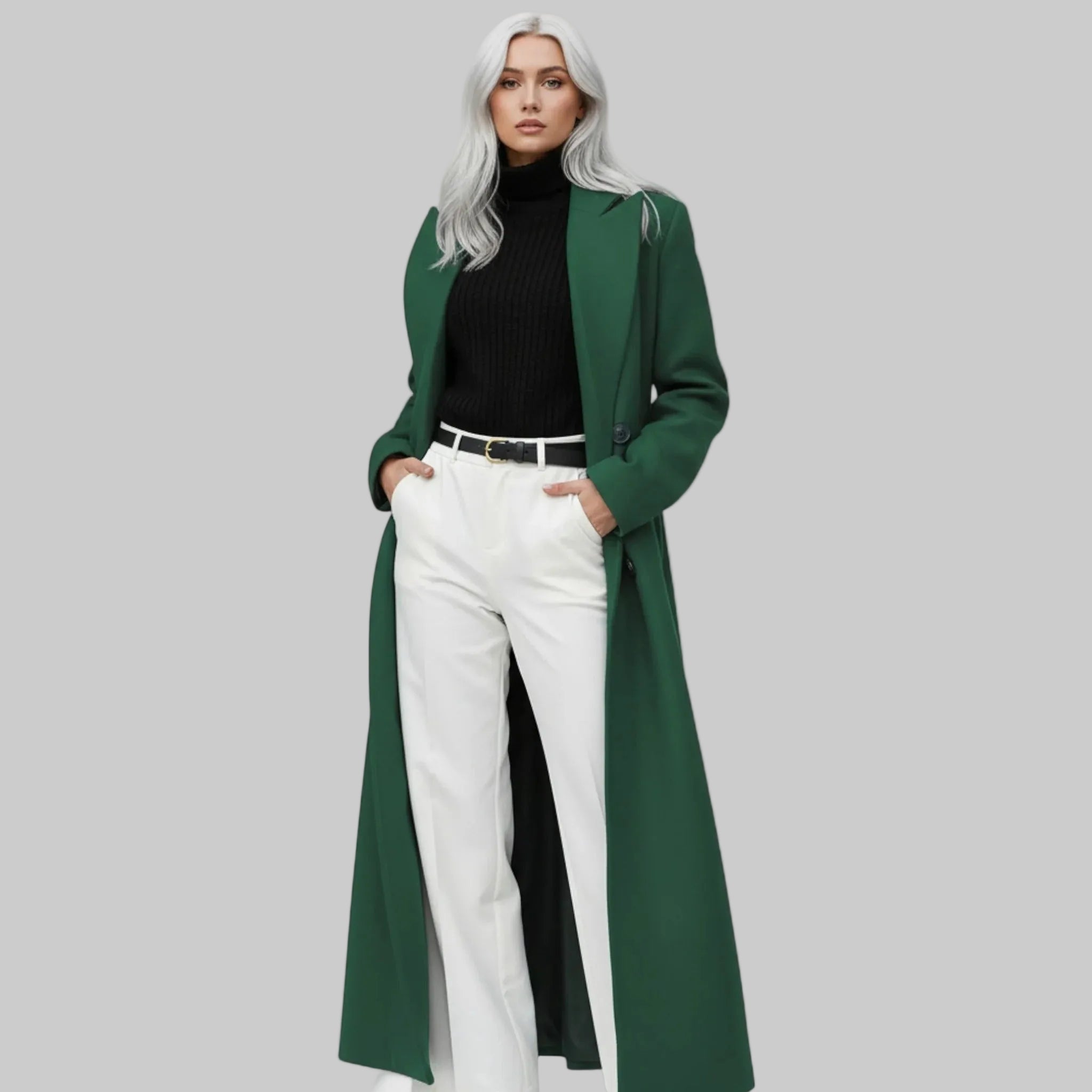Femme Manteau Long Structuré | Manteau Formel Col Revers