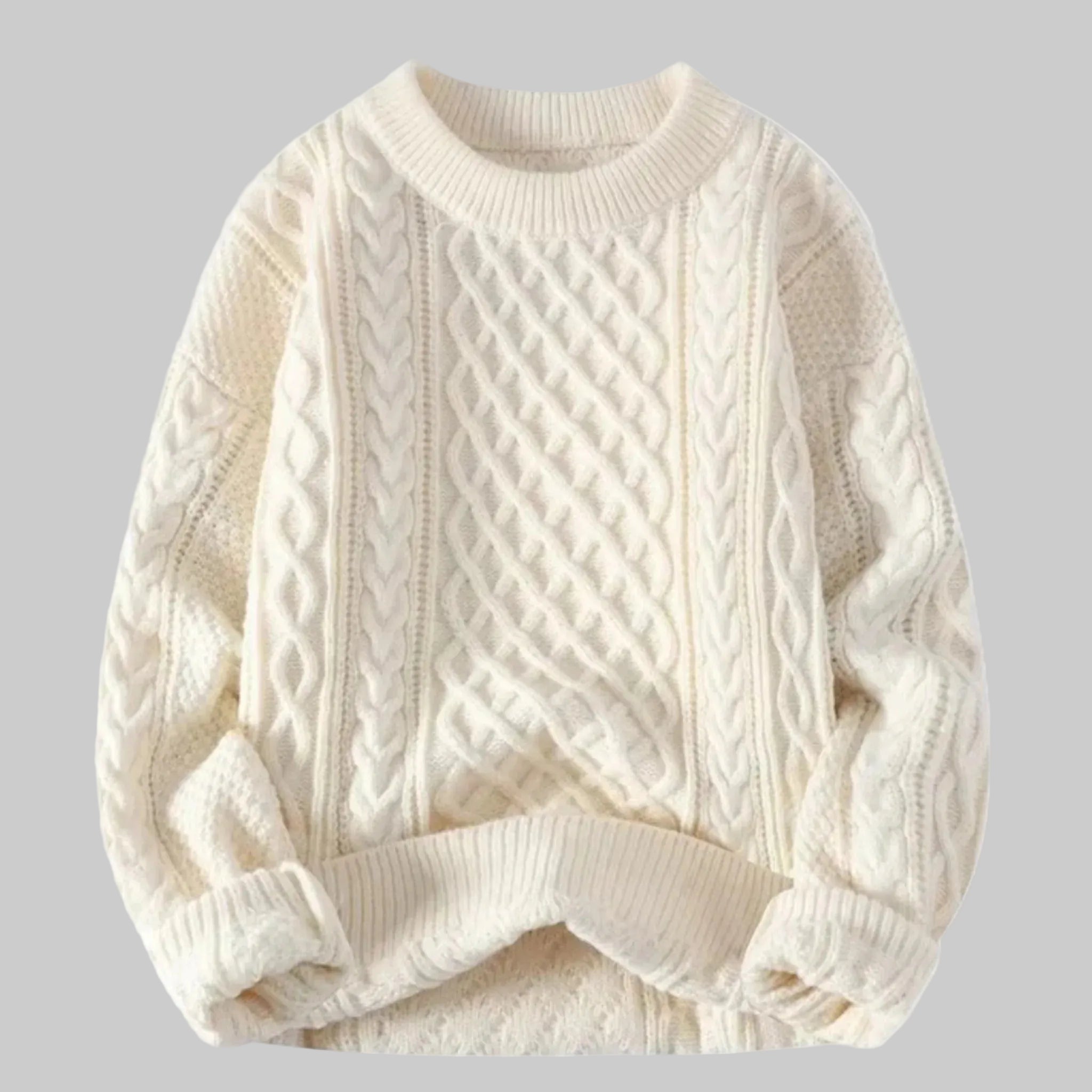 Femme Pull Maille Torsadée Col Rond | Pull Manches Longues