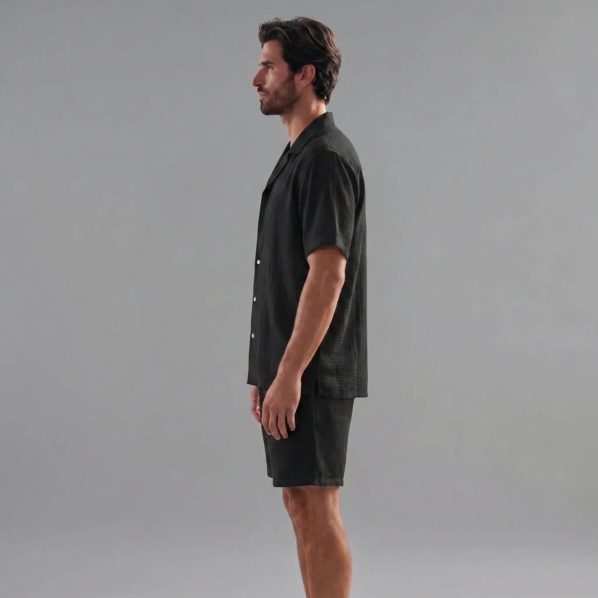Homme Ensemble Décontracté Manches Courtes | Chemise Short Assorti