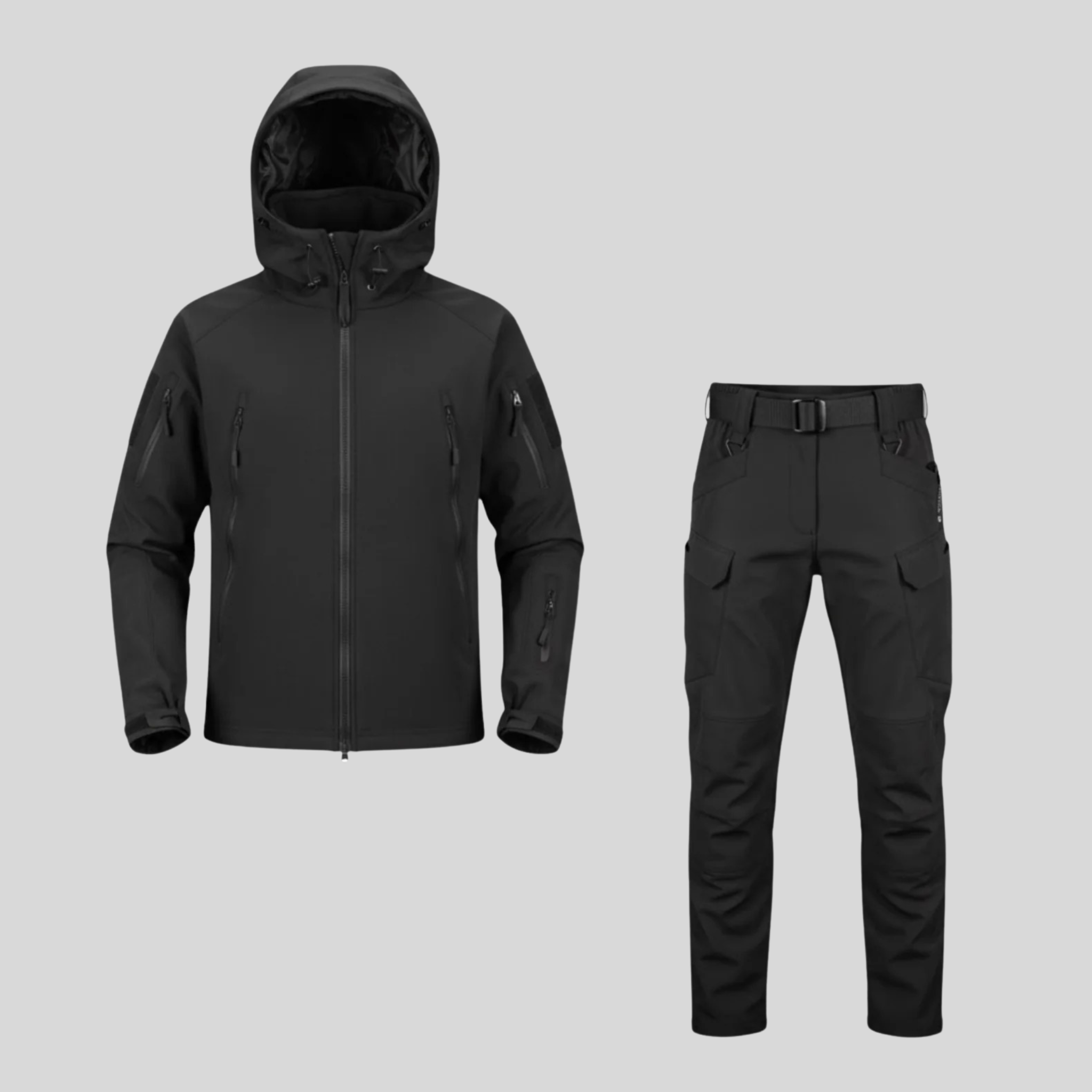 Homme Ensemble Veste Extérieure Et Pantalon Cargo | Veste À Capuche Militaire