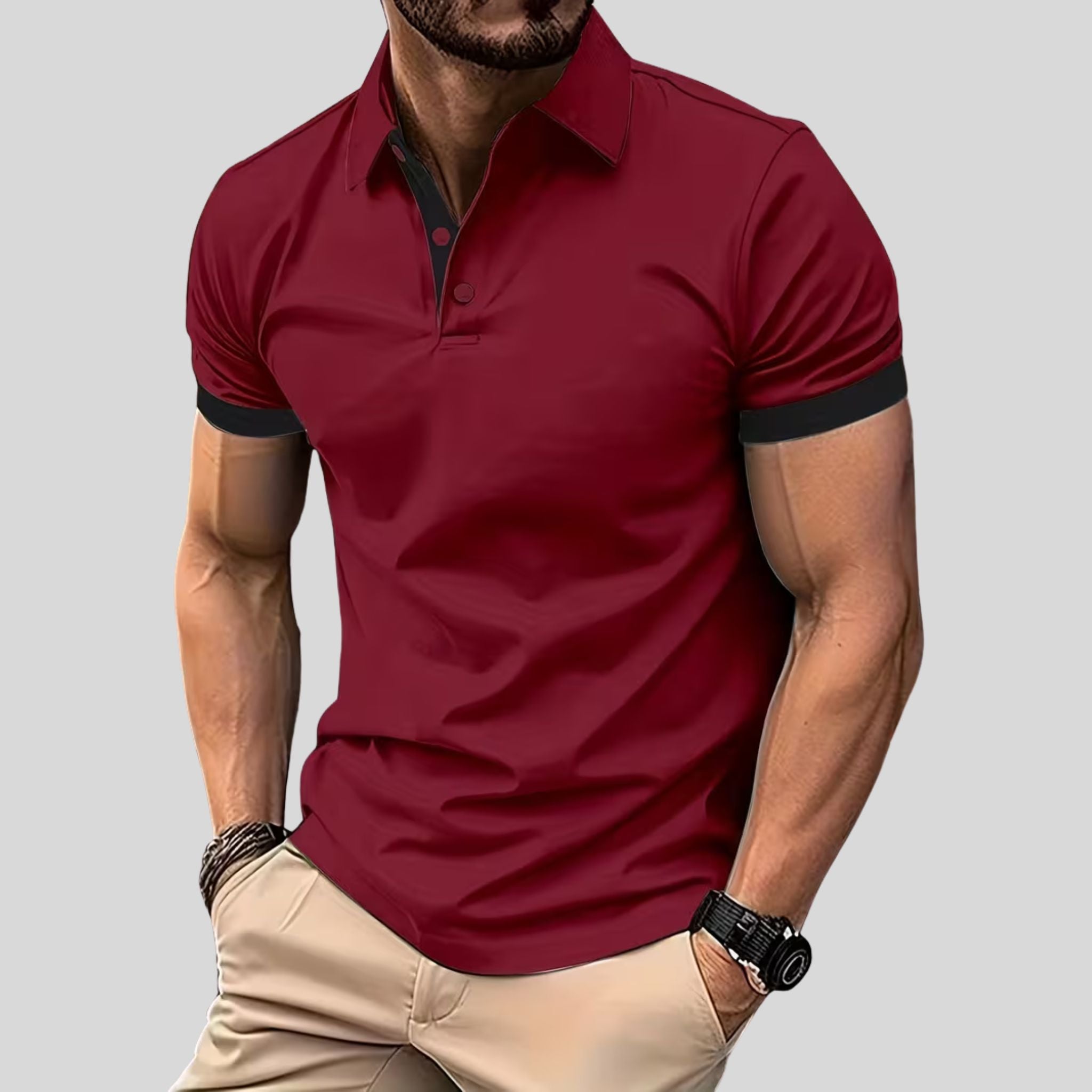 Homme Polo Décontracté Col Boutonné | Polo Homme Manches Courtes Été