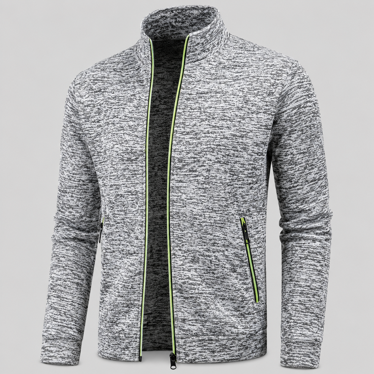 Homme Pull Zippé Col Montant | Veste Tricot Homme Automne Hiver