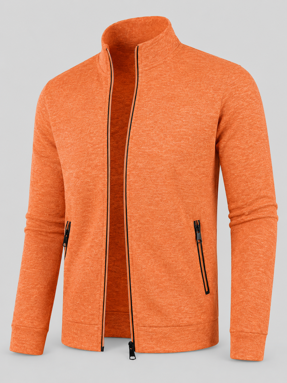 Homme Pull Zippé Col Montant | Veste Tricot Homme Automne Hiver
